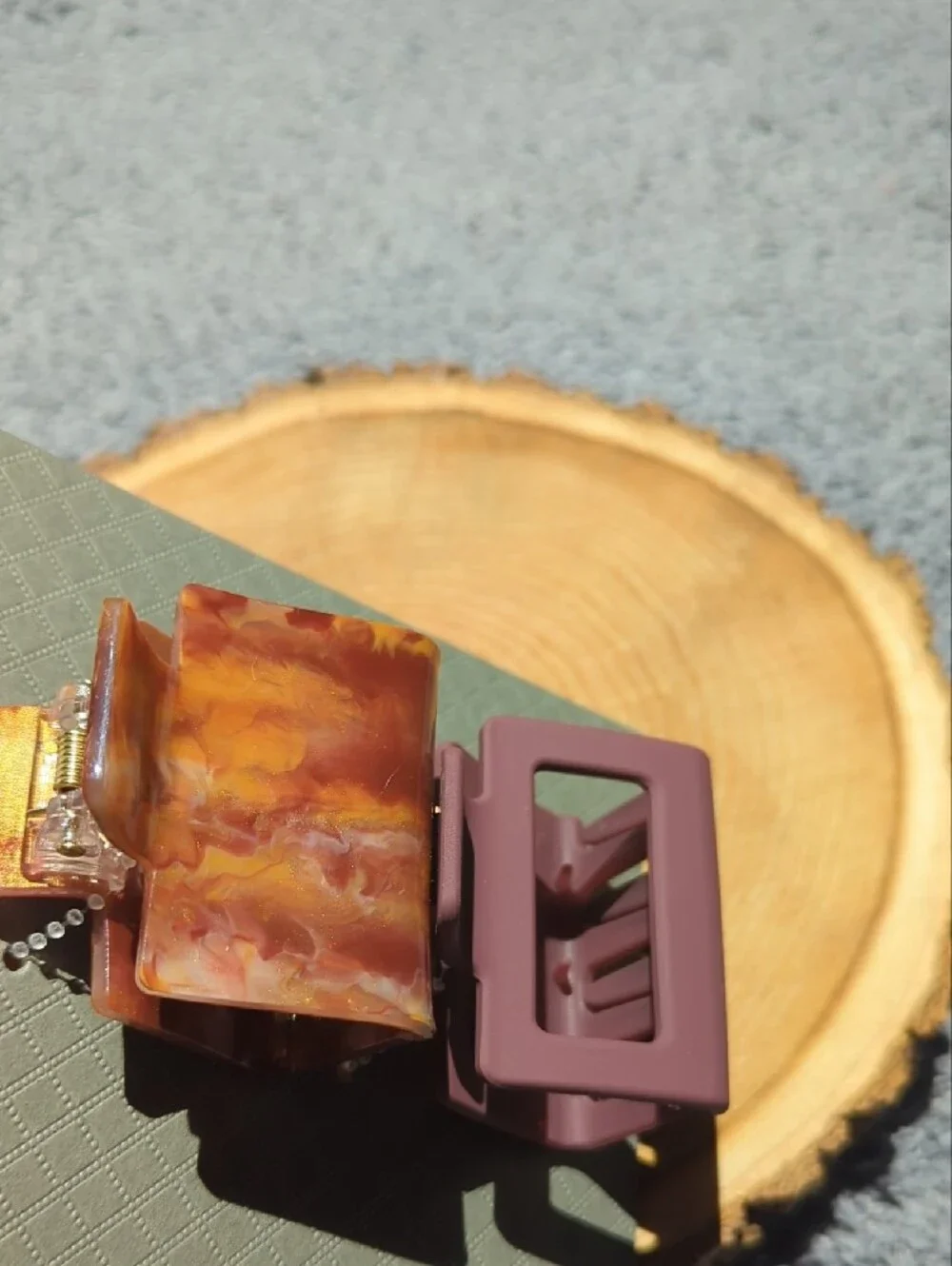 Berry Marbled Resin & Matte Plum 2